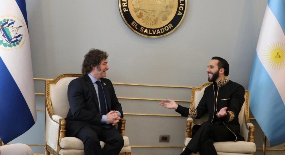 Javier Milei participó de la asunción del segundo mandato de Nayib Bukele en El Salvador