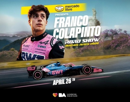 Colapinto traerá la Fórmula 1 a las calles de Buenos Aires con un Road Show en Palermo